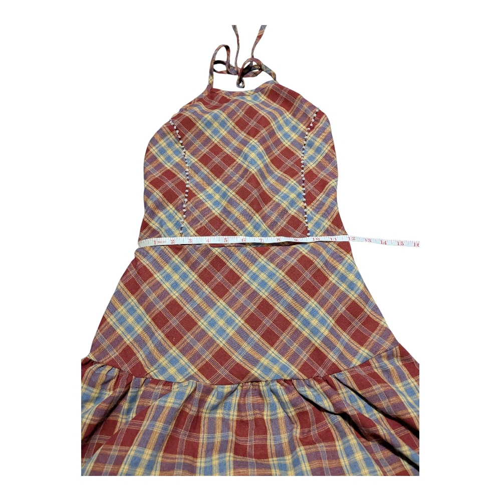 Chic, Plaid, Beaded Halter Dress. Creole Dress, Traditional Creole Pattern Dress - Picture 5 of 8